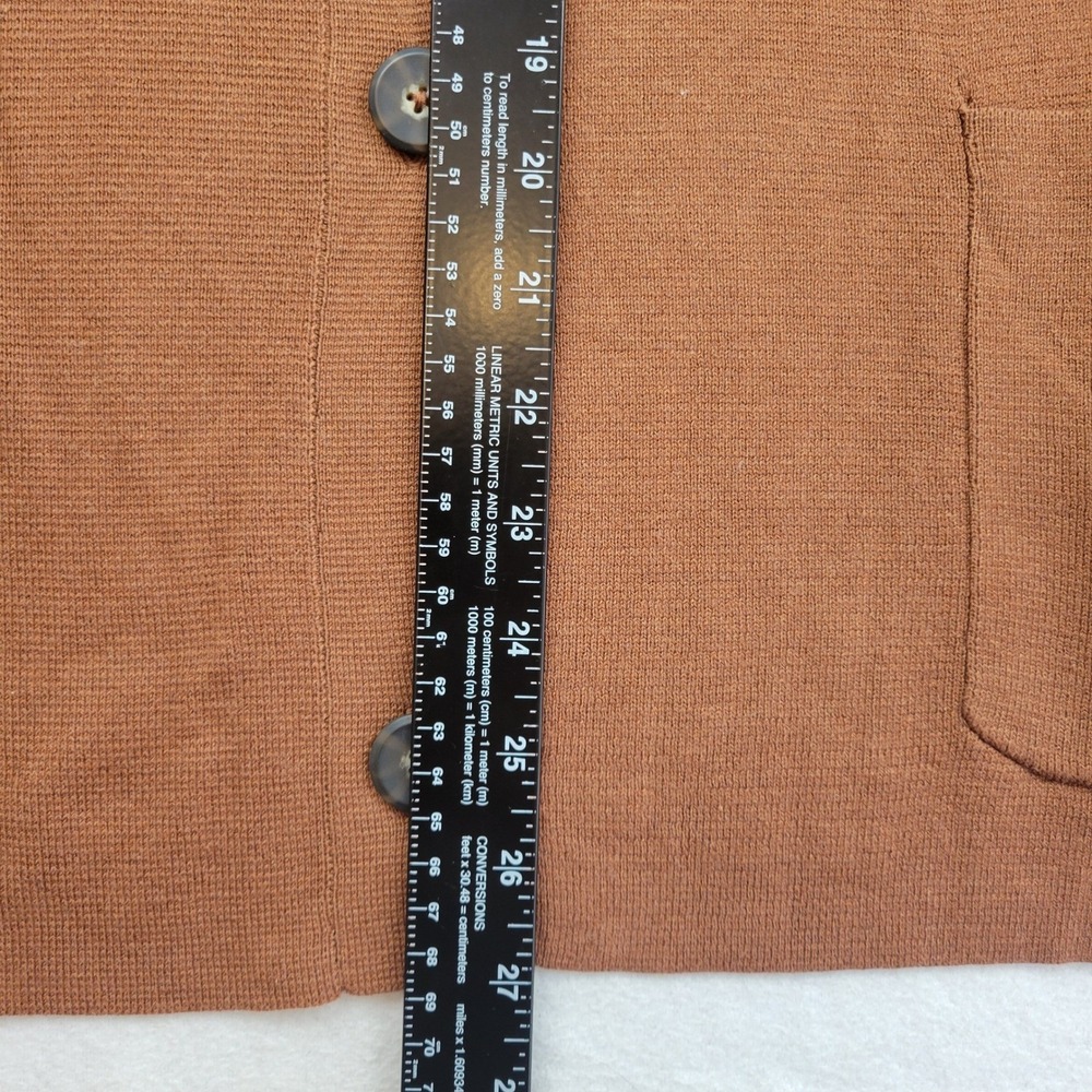 J Jill Cardigan Sweater Size 3X Double-Knit Nutmeg Brown Button Front Academia - Picture 9 of 14